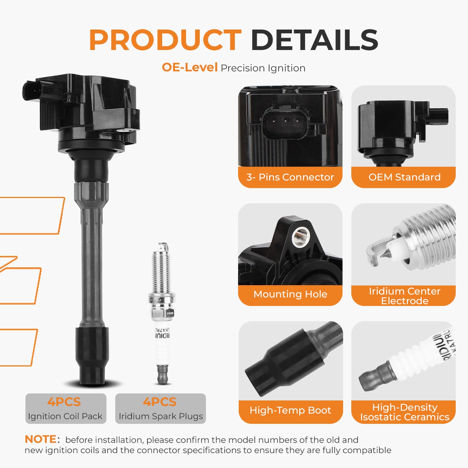 autoexact side profile coil connector for secure electrical sealing