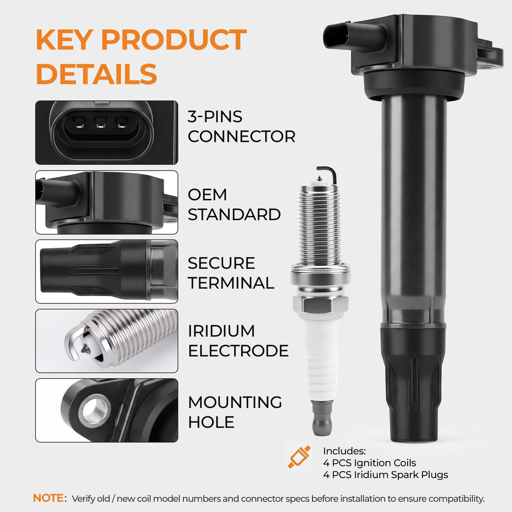 autoexact coil and plug next to coin showing scale and compact design