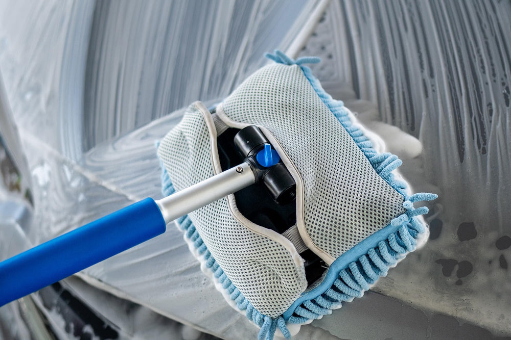 Autofiber disassembled three-piece pole fitting into standard bucket for storage