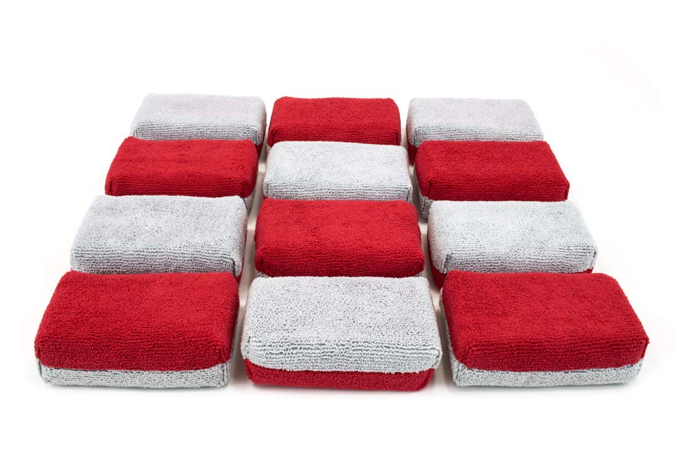 Autofiber Saver Applicator 12-pack front view showing red gray pads and packaging benefit product saving