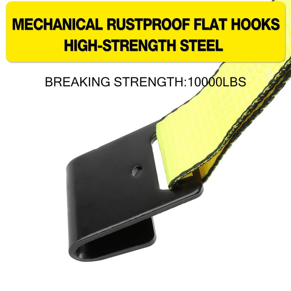 Autofonder straps beside ruler and tire showing 2-inch width and fit for 14-17 inch wheels