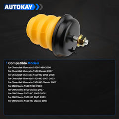 AUTOKAY bump stop installed under Silverado frame showing correct placement and protection