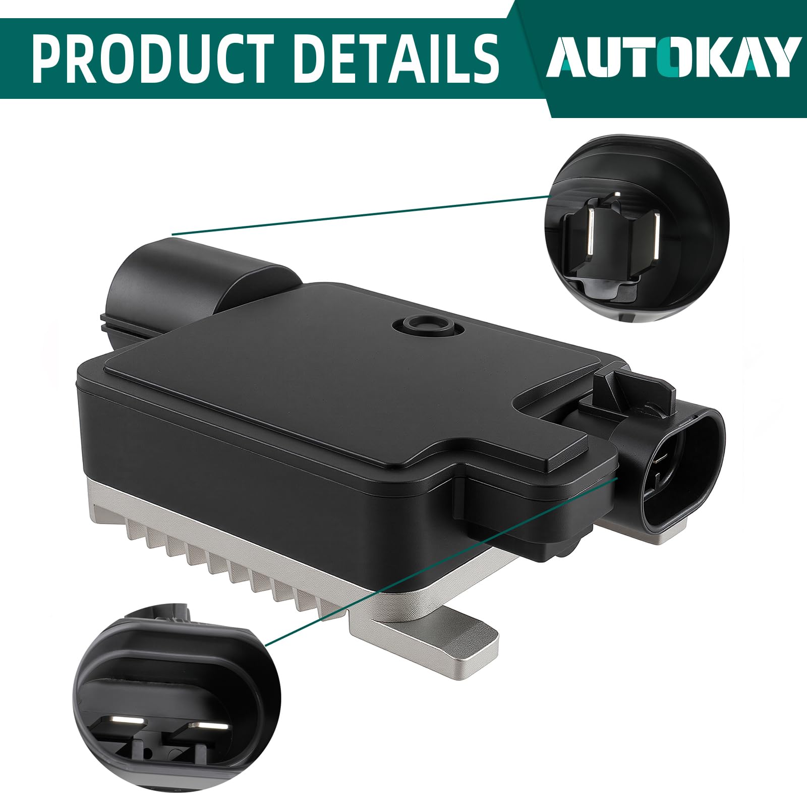 AUTOKAY close-up of electrical connector showing precise pin layout and reliable fit