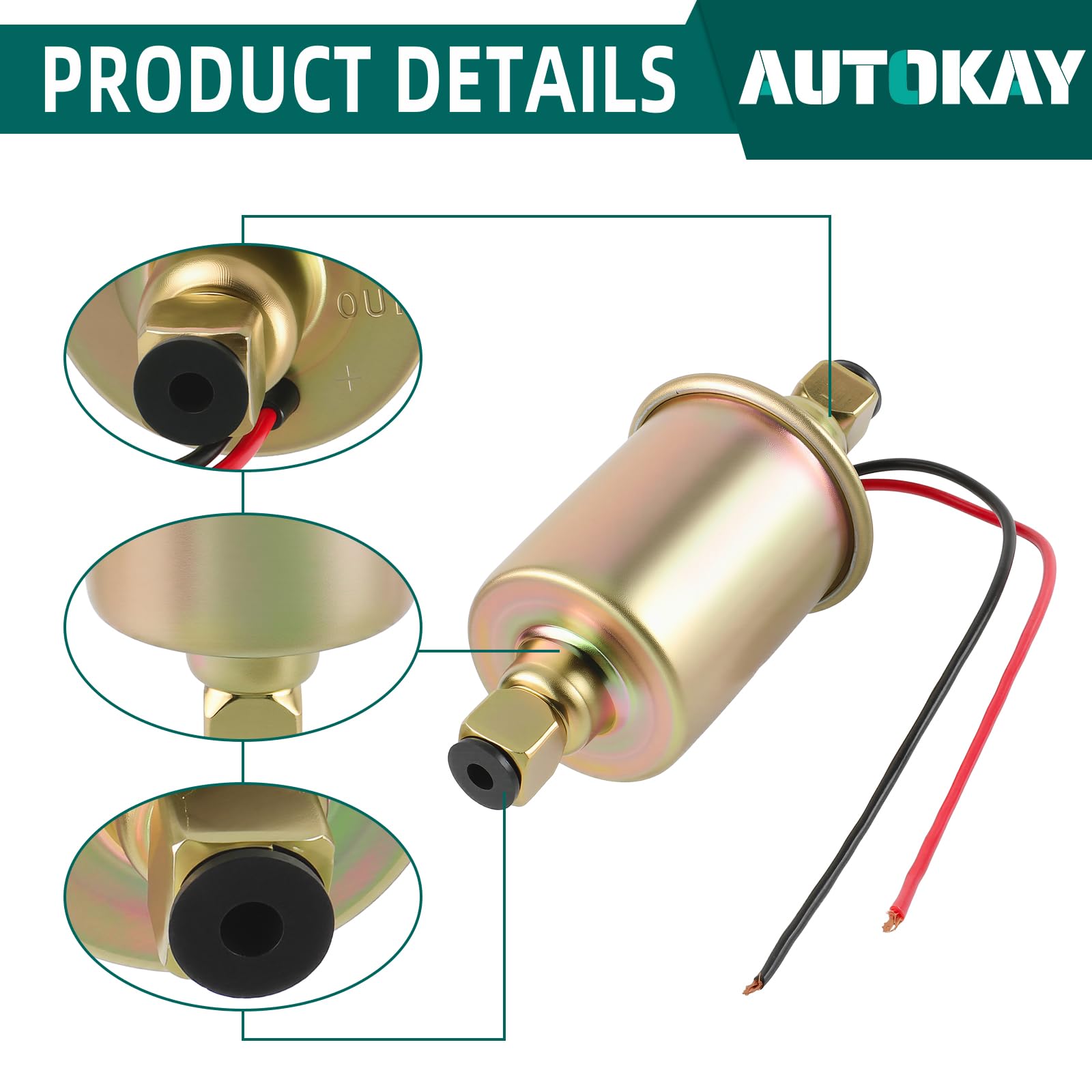 AUTOKAY close view of inlet and outlet ports for quick leak-free connections