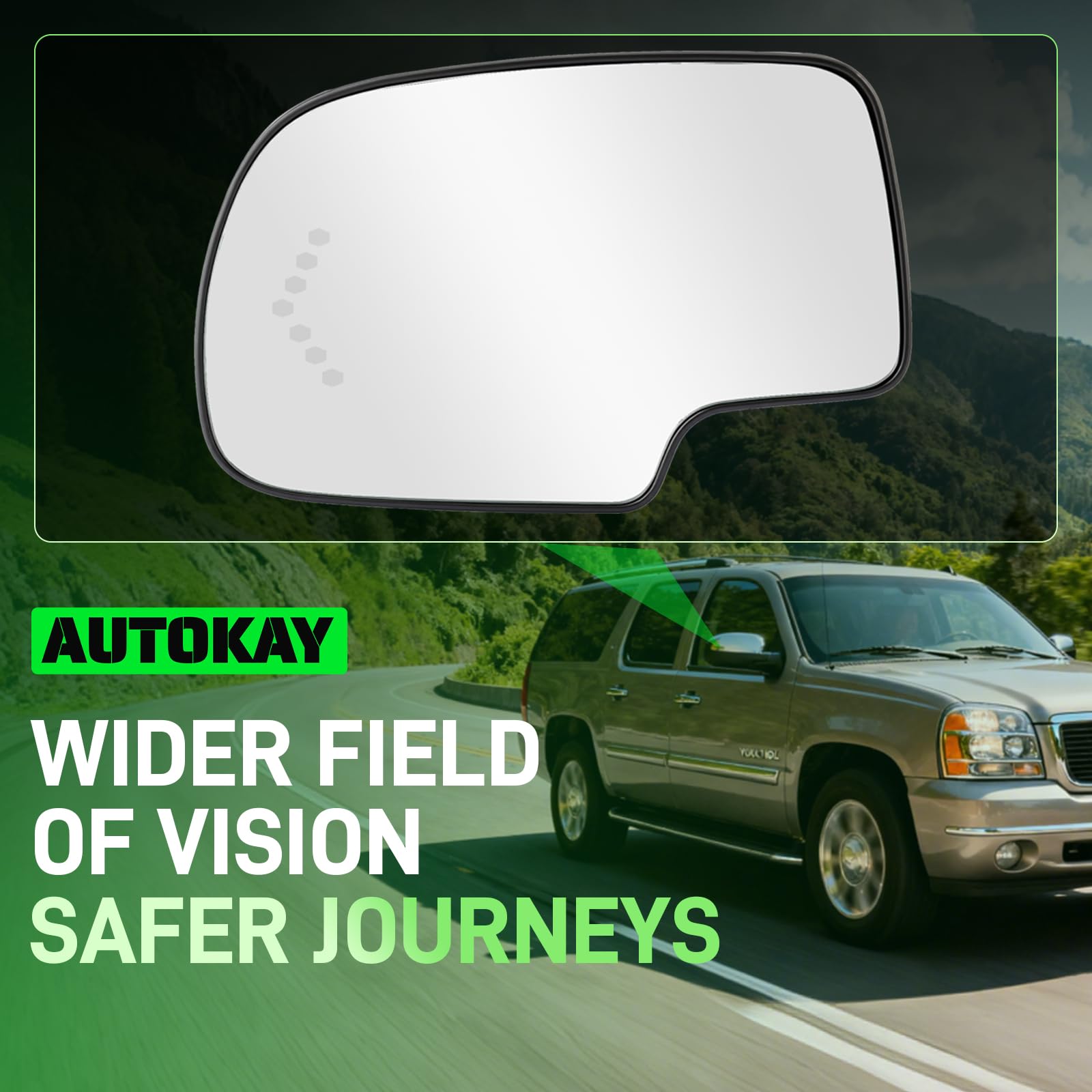 AUTOKAY lifestyle driving night reflective view improves nighttime visibility