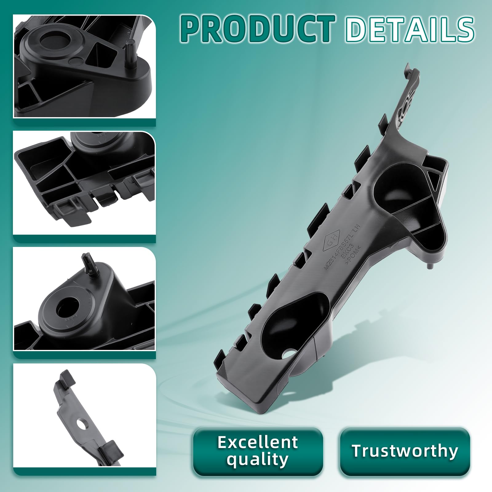 AUTOKAY close-up passenger-side bracket highlighting correct mounting tabs