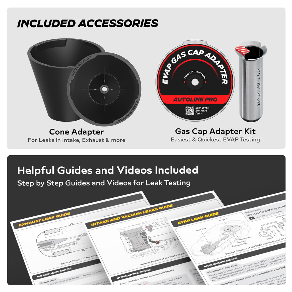 AutoLine Pro HyperSmoke cone adapter sealing intake port to isolate and locate leaks efficiently