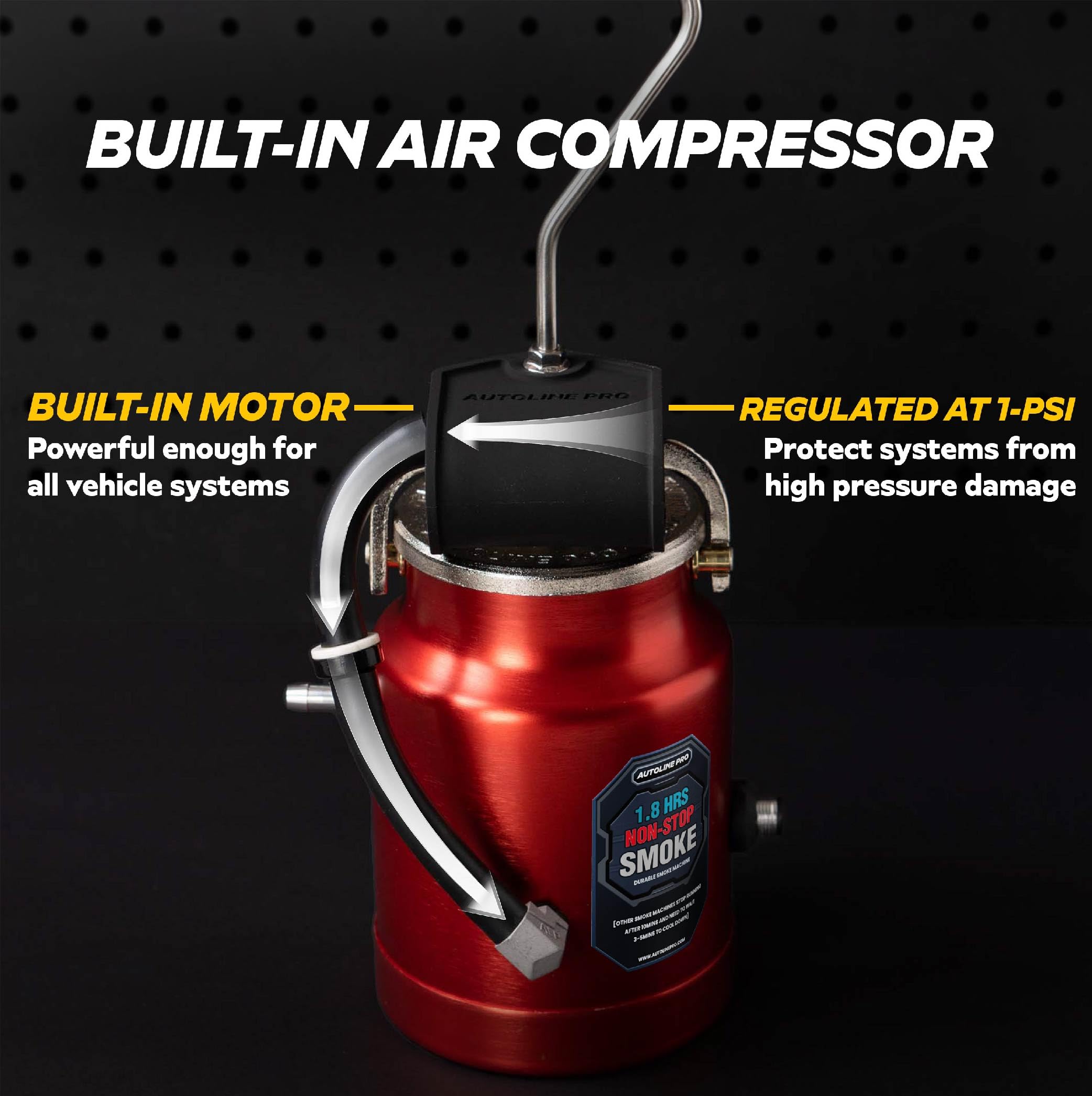 Autoline Pro metal chassis texture emphasizing rugged USA build quality benefit