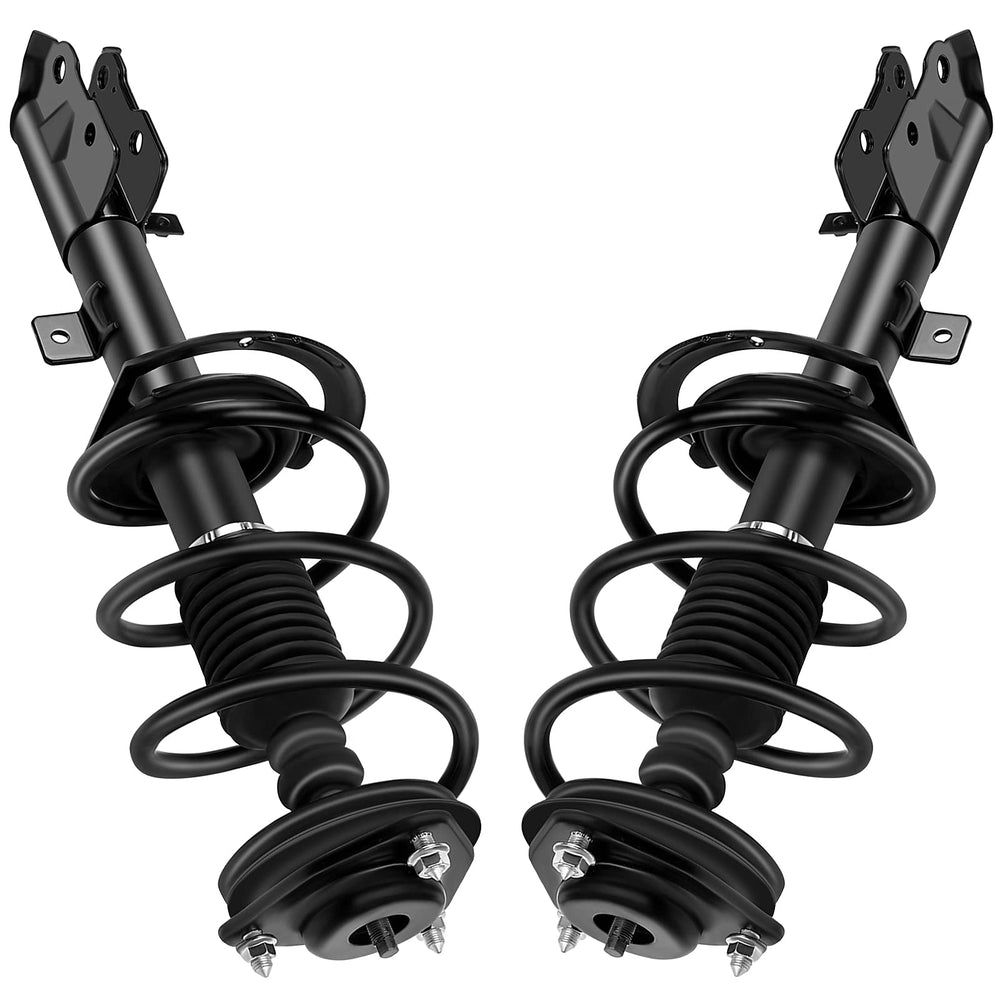 AUTOMUTO front strut assembly pair in packaging showing ready-to-install benefit