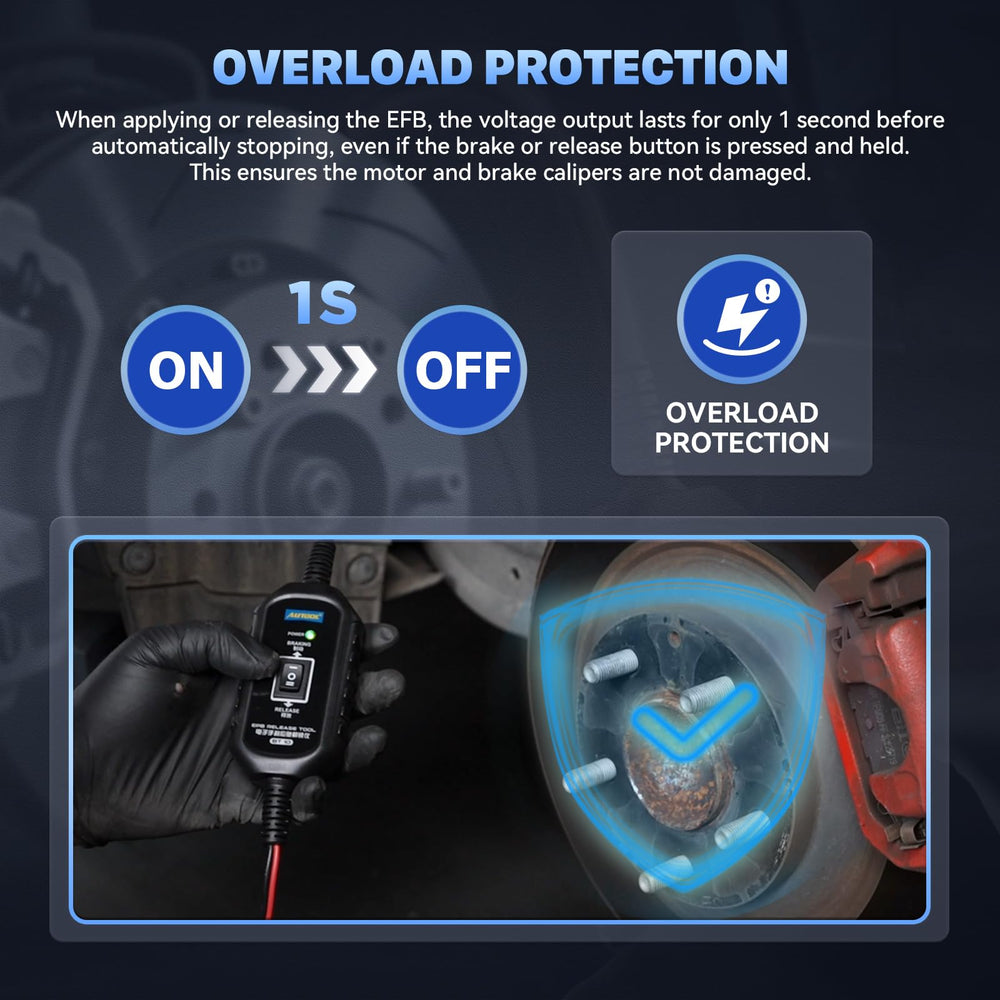 AUTOOL BT10 used during tow recovery to safely release an electronic parking brake