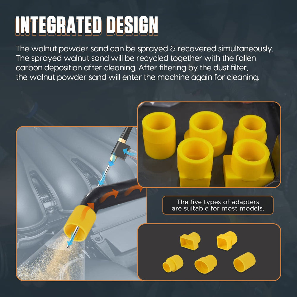 AUTOOL walnut grit closeup showing natural media texture for effective non-corrosive cleaning