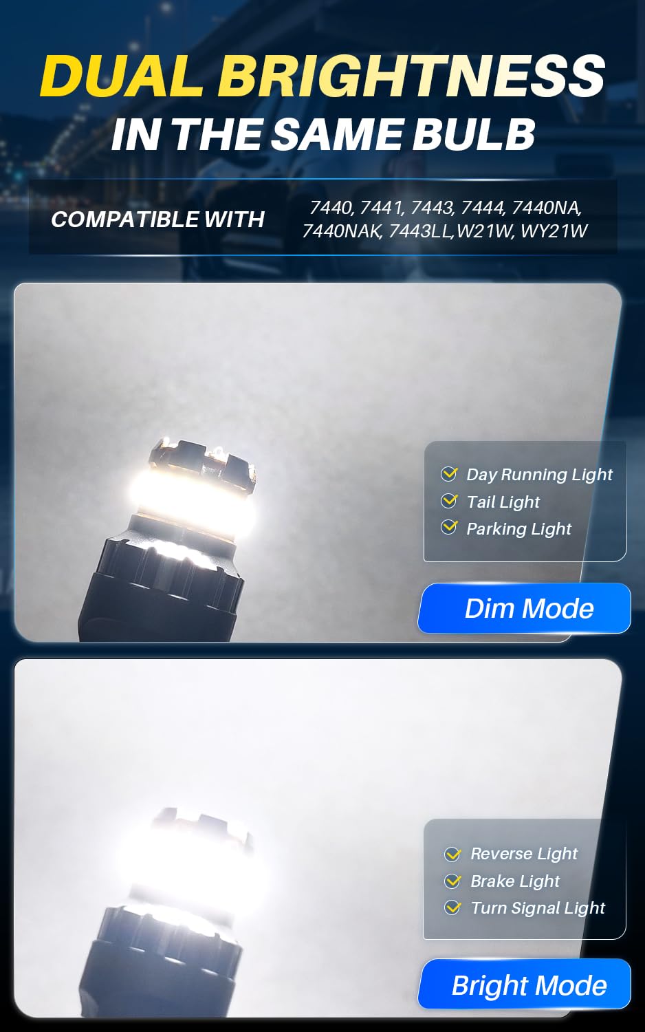 AUTOONE size comparison with standard bulb illustrating compact fit