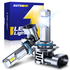 AUTOONE 9005 front profile showing plug-and-play base, clear fit benefit
