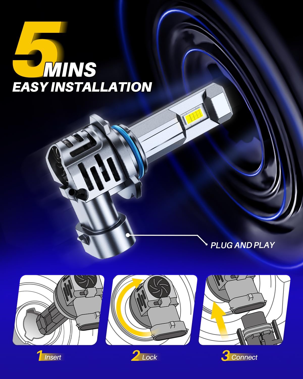 AUTOONE installed on vehicle headlight demonstrating clearer nighttime visibility