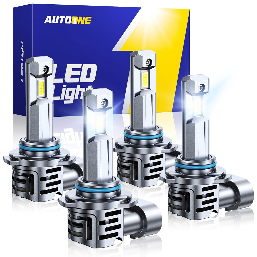 AUTOONE front packaging showing 9005 9006 combo and pack contents for quick identification