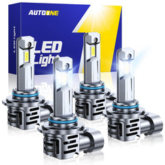 AUTOONE front packaging showing 9005 9006 combo and pack contents for quick identification