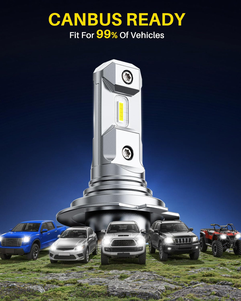 AUTOONE-driven car at night showing brighter road visibility and safety