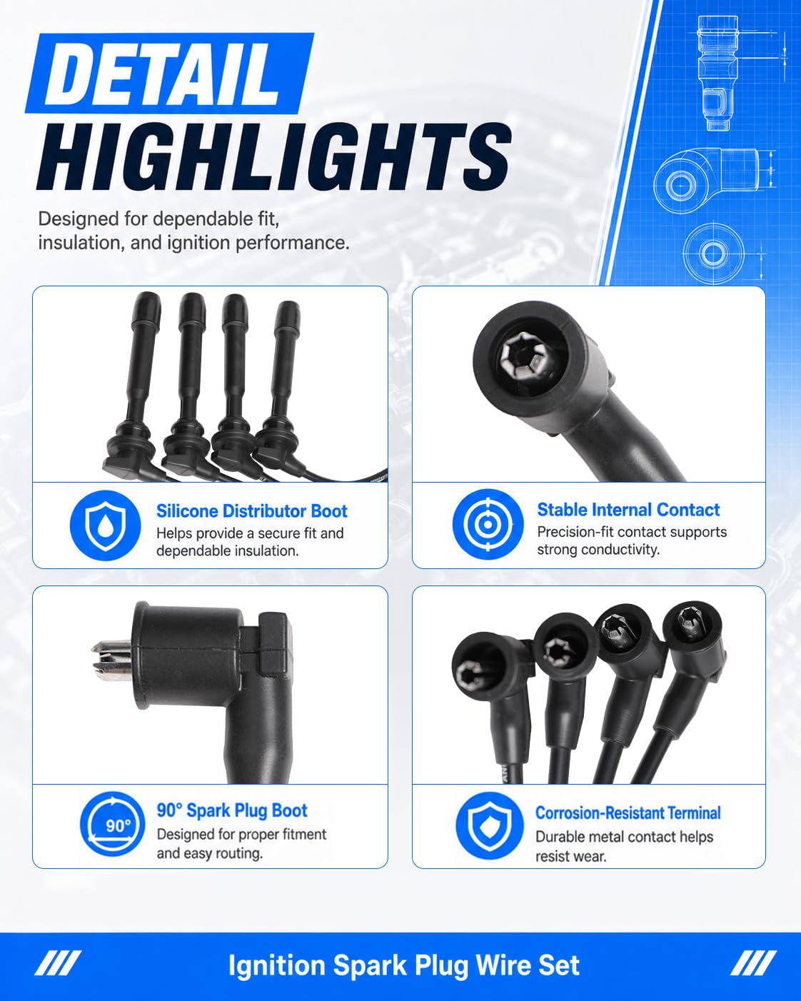 Autopart T snap-lock terminal detail for secure OE-style electrical connection
