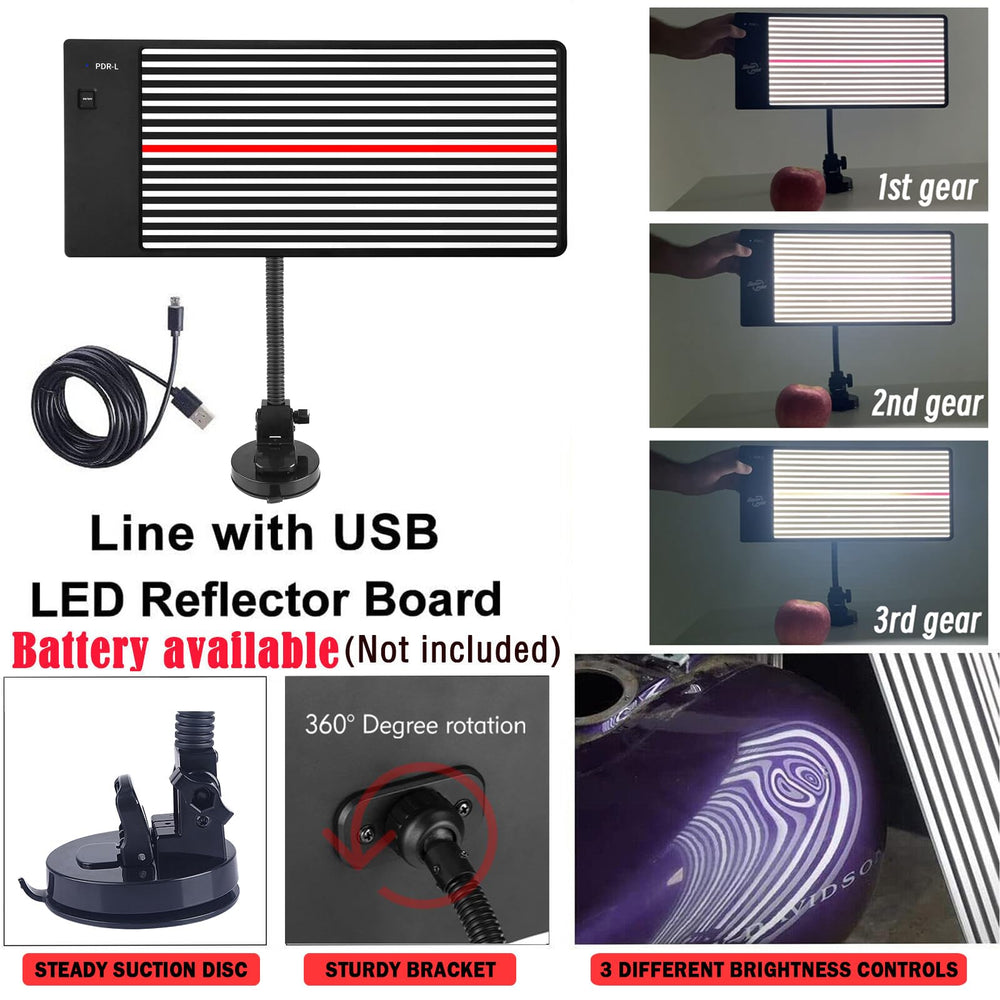 AUTOPDR close-up of LED tube demonstrating high-contrast dent highlighting