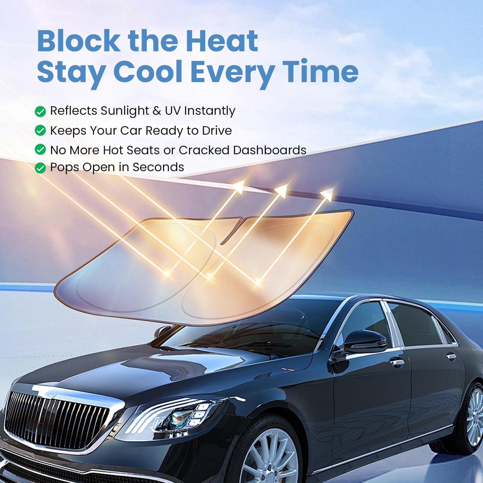 Autopect close-up of reflective 240T polyester surface showing heat-blocking texture
