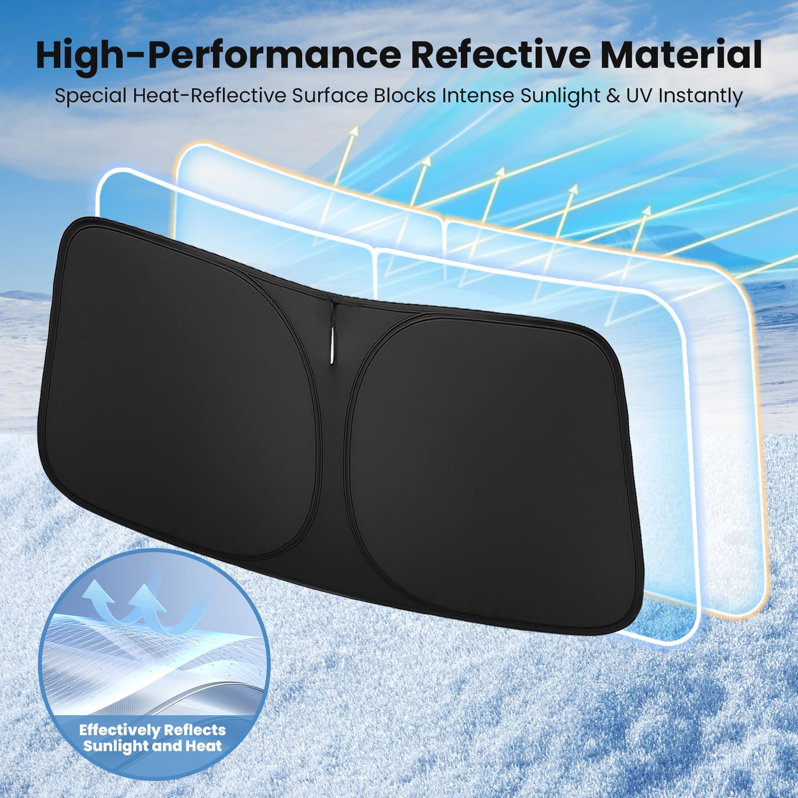 Autopect mirror cut-out detail aligned with Explorer rearview mirror for precise fit and no gaps