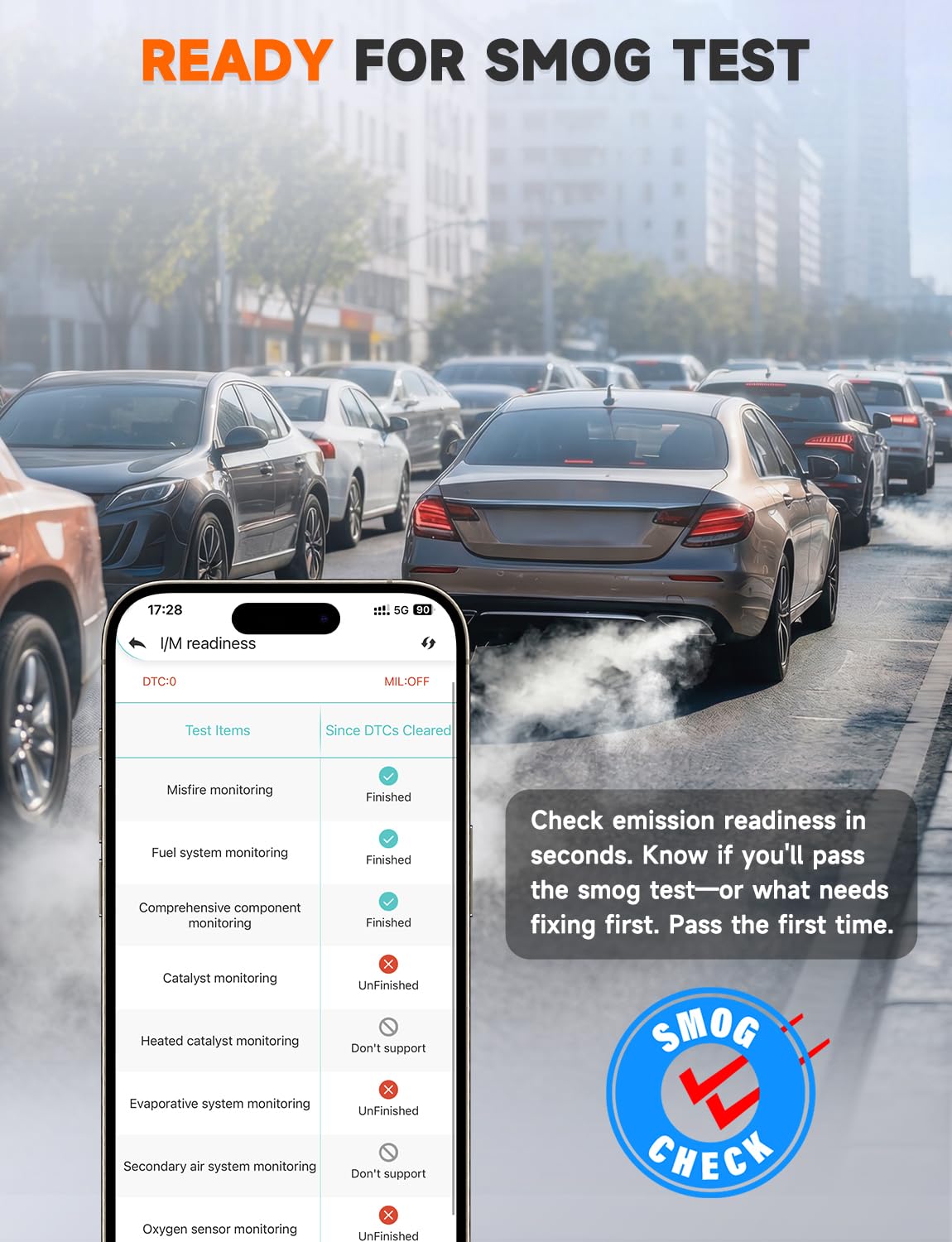 AUTOPHIX app live-data dashboard on phone paired with AUTOPHIX 3210 for real-time insights
