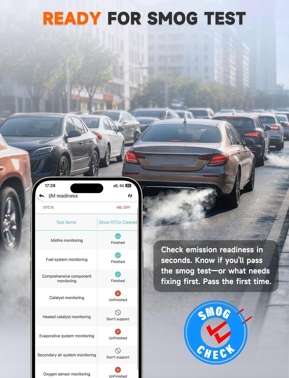 AUTOPHIX app live-data dashboard on phone paired with AUTOPHIX 3210 for real-time insights