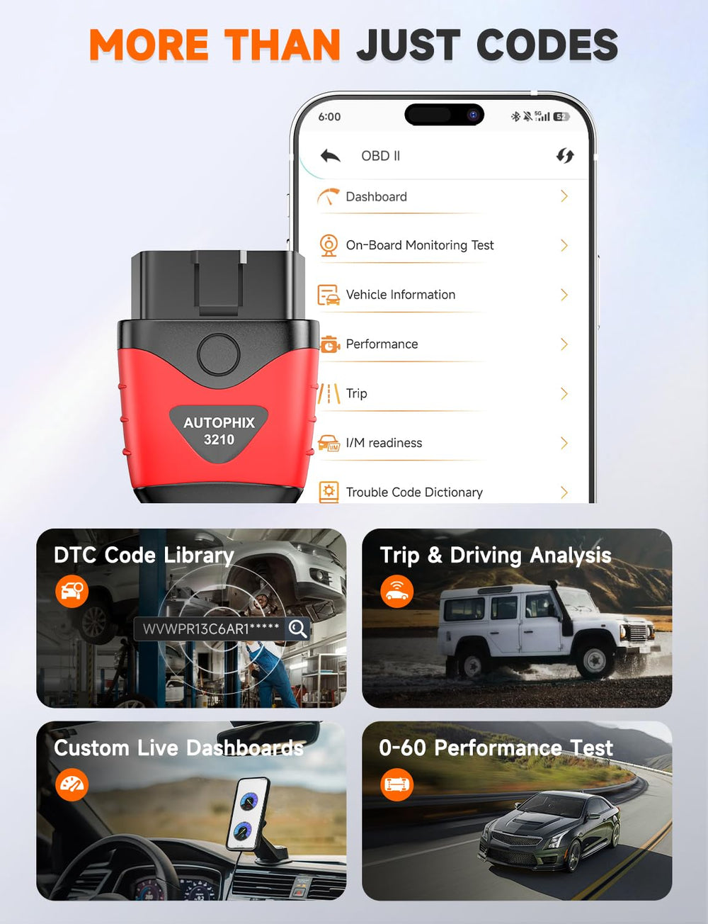 AUTOPHIX 3210 installed in engine bay showing location and convenience for testing