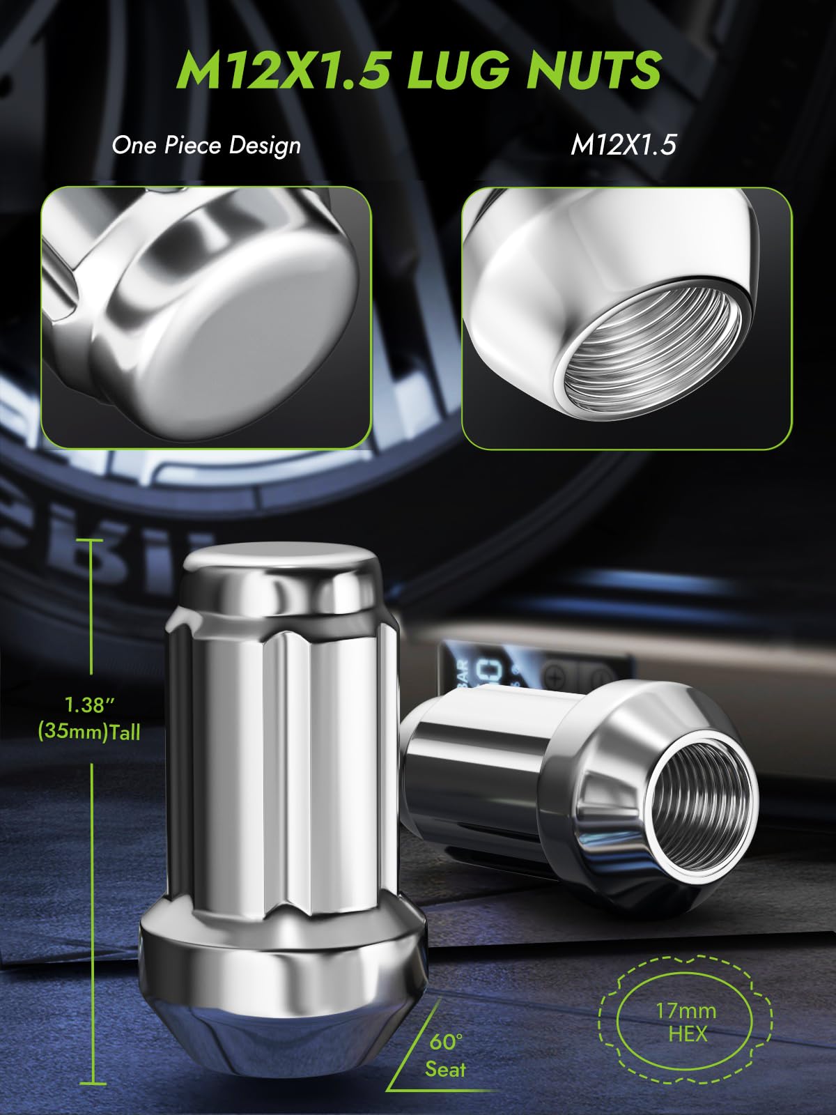 AUTOPTIM close-up of precise M12x1.5 threads highlighting strong fit and corrosion resistance