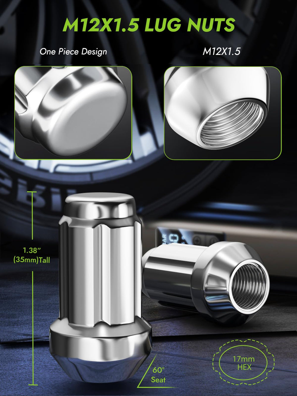 AUTOPTIM close-up of precise M12x1.5 threads highlighting strong fit and corrosion resistance