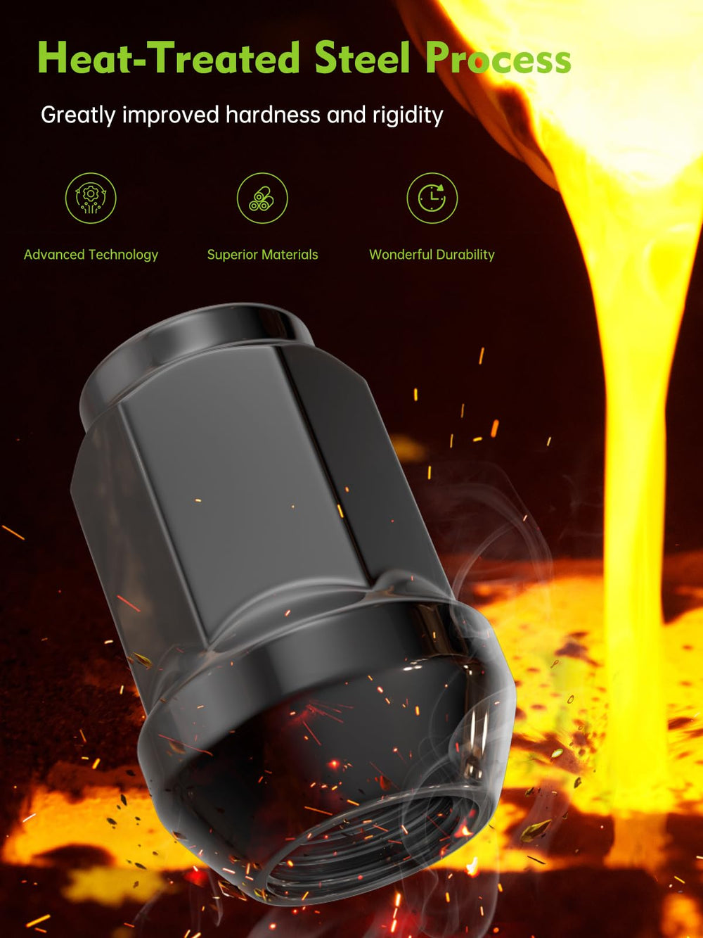 AUTOPTIM lug nut installed on an ATV wheel during maintenance, fast and confident replacement