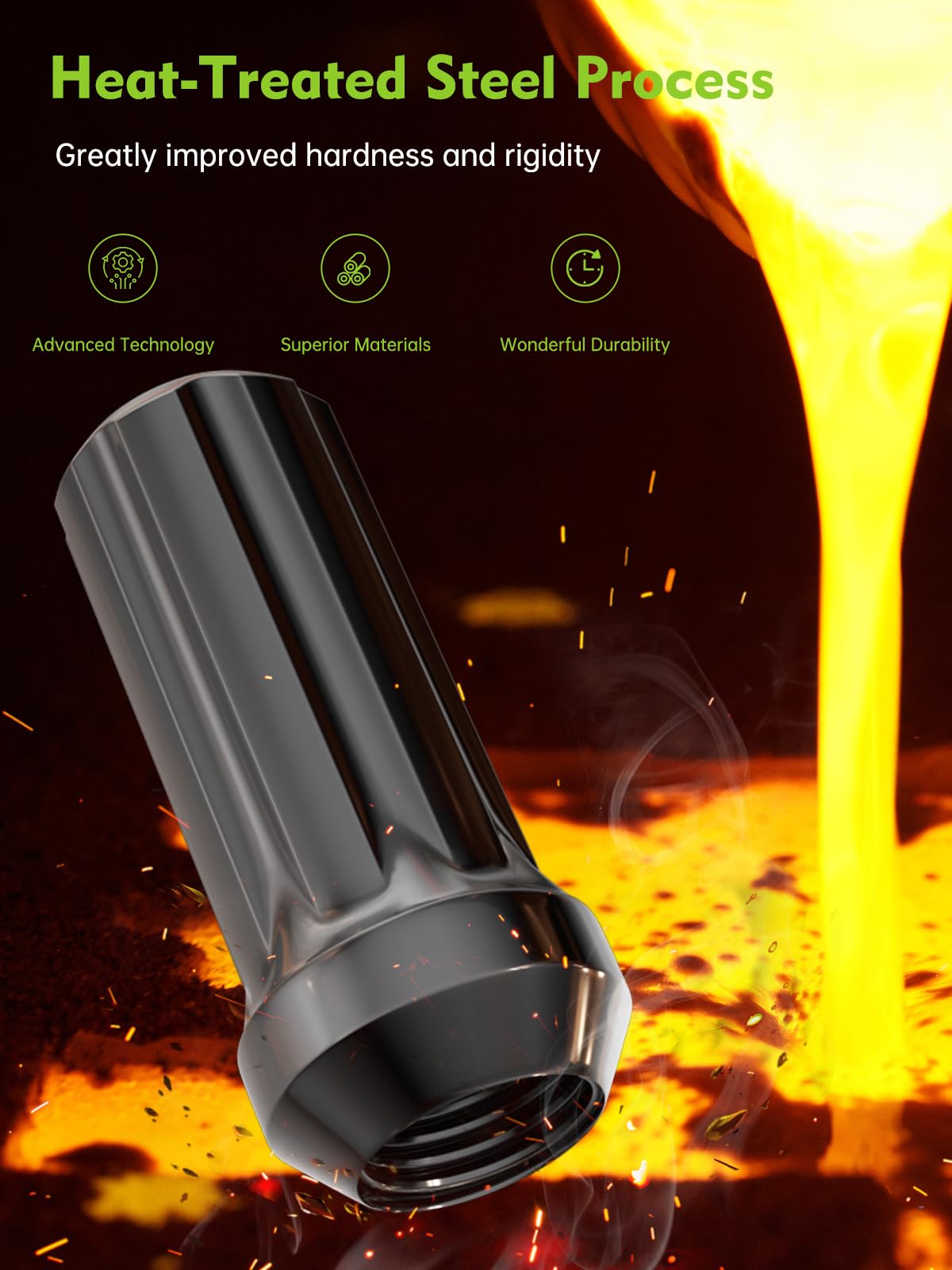 AUTOPTIM lug nuts installed on a truck wheel demonstrating secure fit and improved wheel appearance