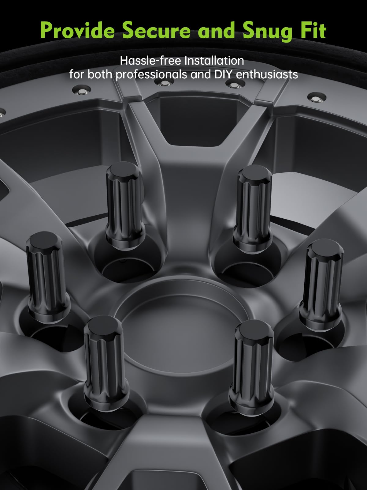 AUTOPTIM lug nuts next to a ruler for scale to show dimensions and confirm compatibility