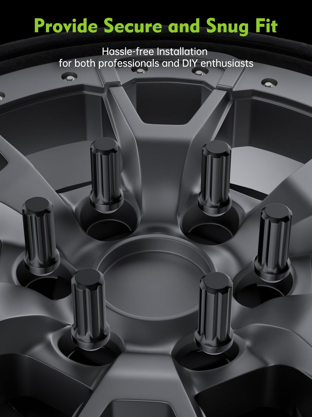 AUTOPTIM lug nuts next to a ruler for scale to show dimensions and confirm compatibility