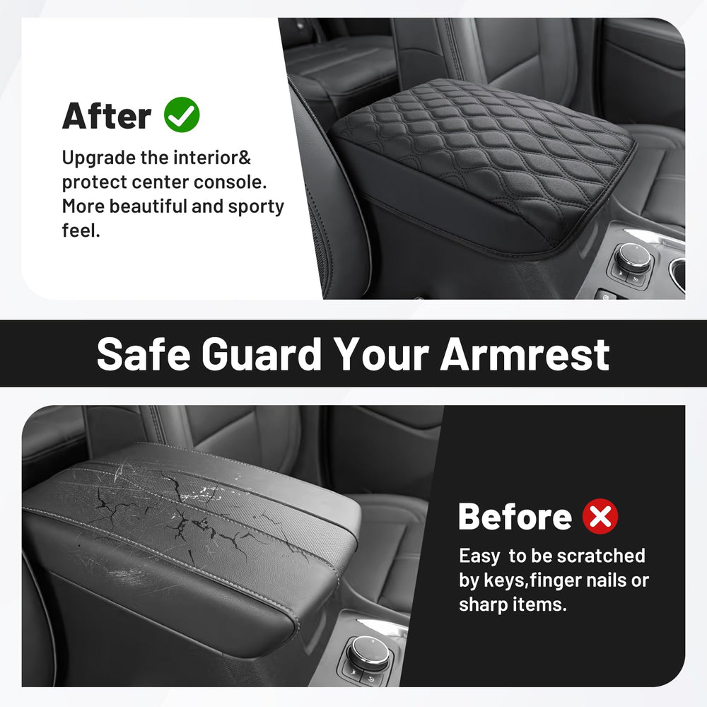 Autorder console cover with armrest open preserving storage access