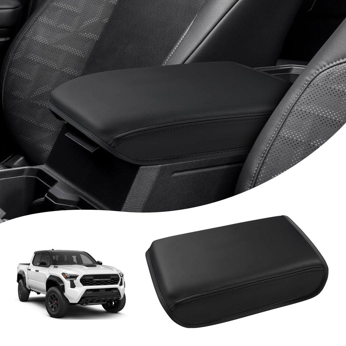 Autorder front view of console cover showing perfect Tacoma fit and protection