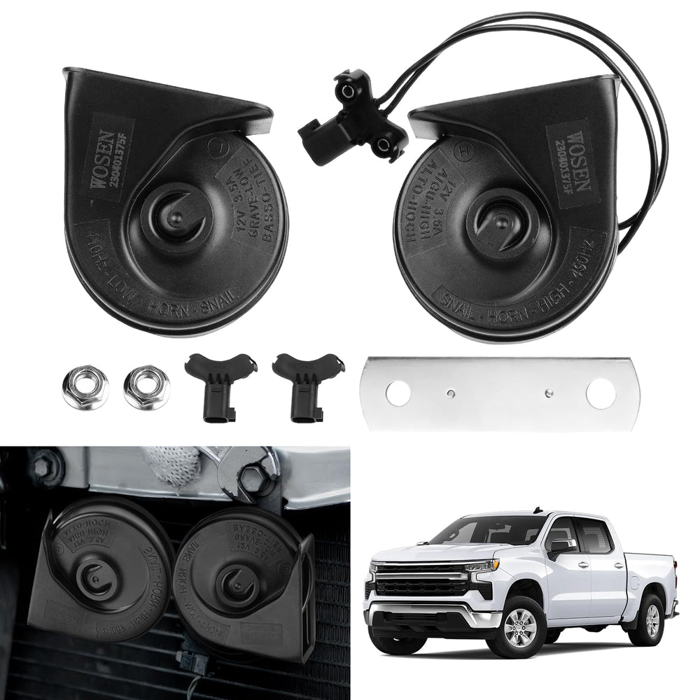 Autorder front view of horn kit showing parts and fast fit advantage