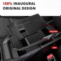 Autorder side profile of insert installed in CX‑30 armrest for secure fit