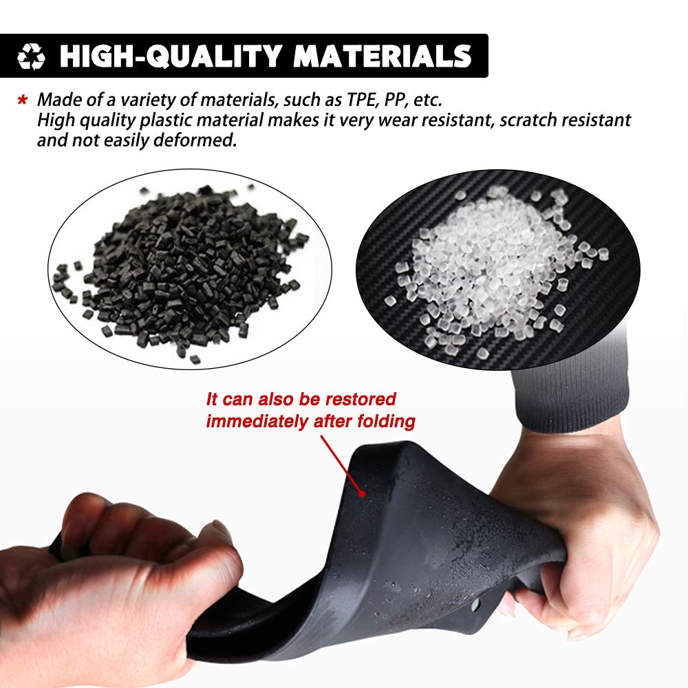 Autorder mudflap next to tire illustrating correct size and coverage