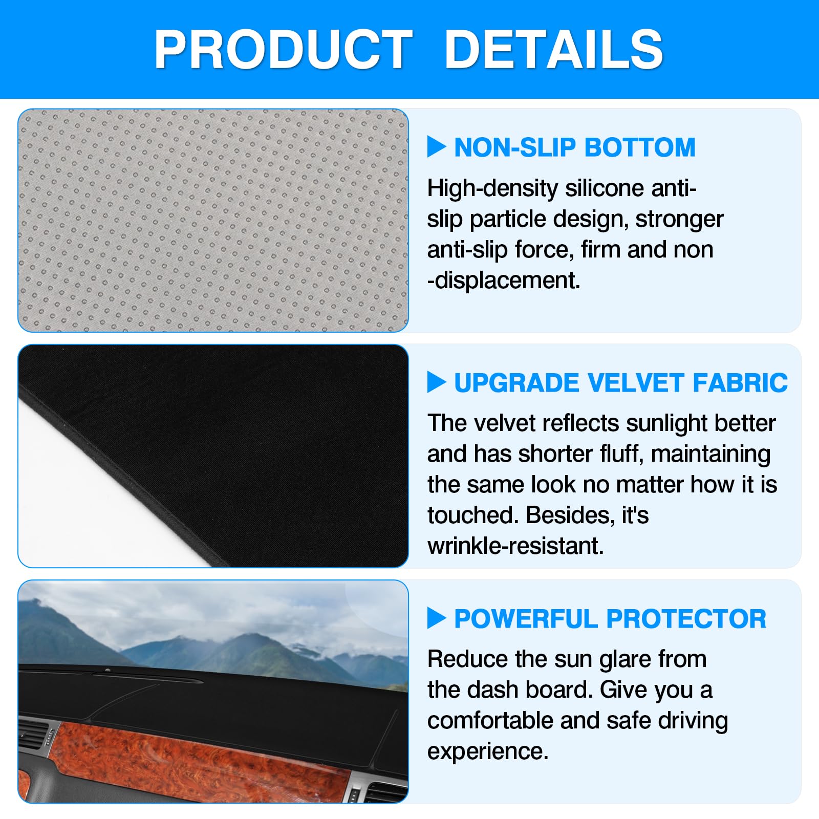 Autorder vent and sensor cutouts detail, preserves functionality while covering dash