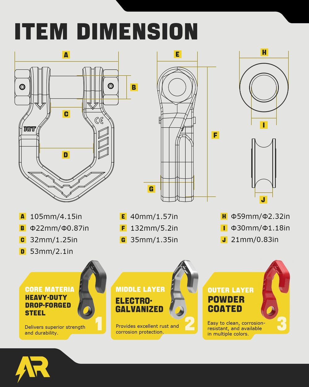 AUTORICH connected to recovery strap, fast tool-free setup saves time