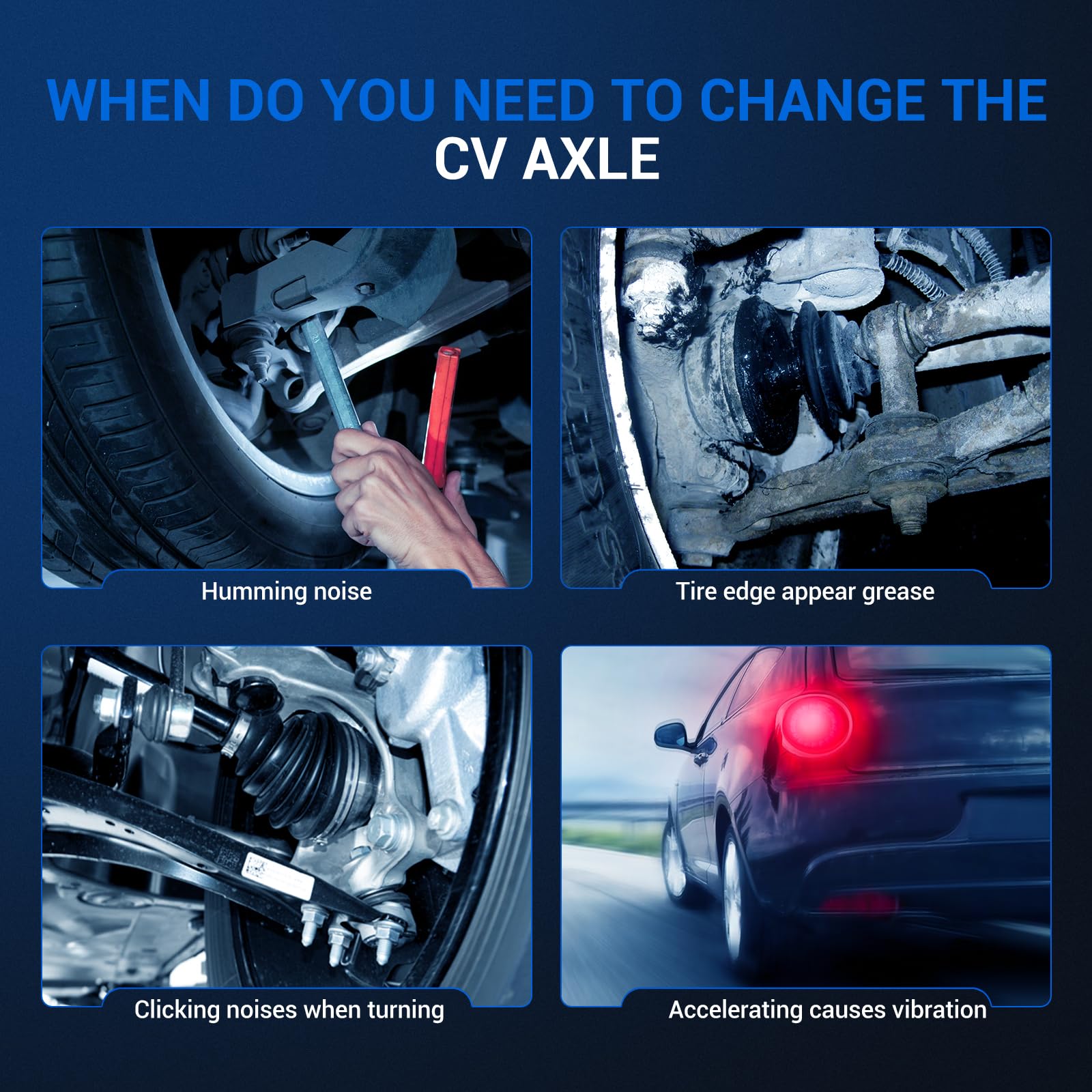 Autoround axle boot and clamp detail highlighting durable sealing for grease retention