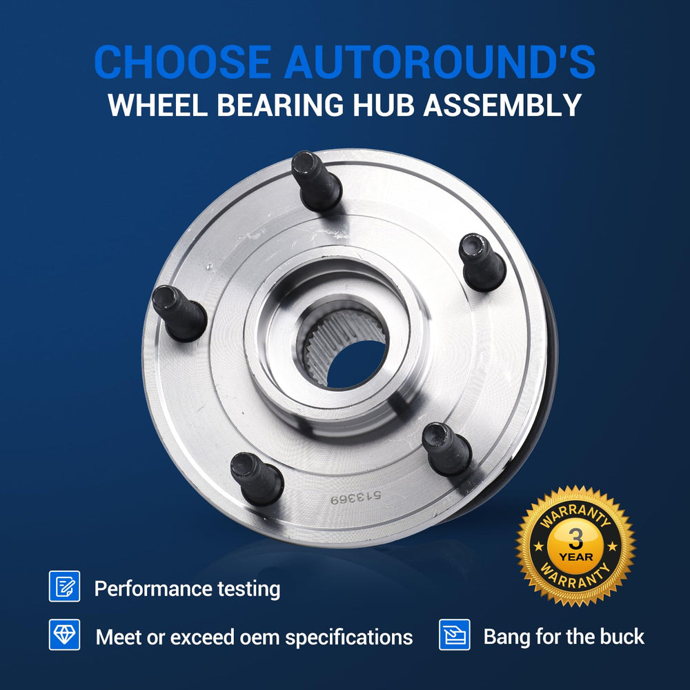 Autoround hub side profile highlighting pre-pressed bearing benefit: easier installation