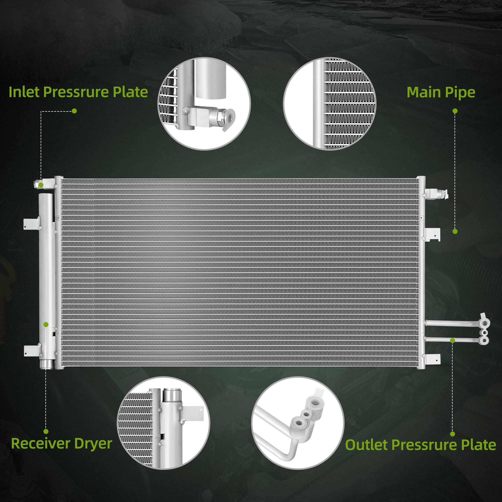 AUTOSAVER88 condenser side profile showing brazed joints and durable construction