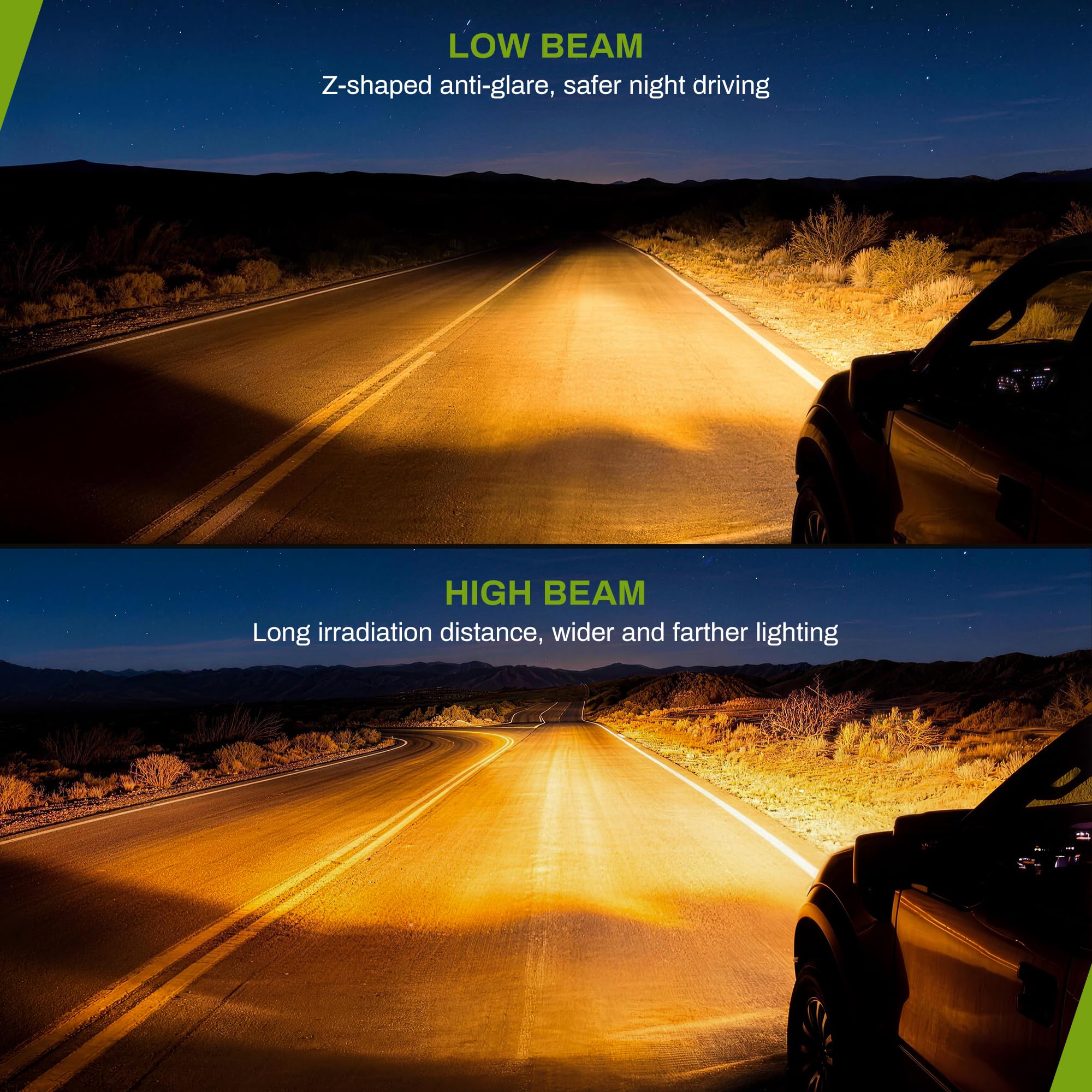 AUTOSAVER88 night driving scene showing improved road illumination