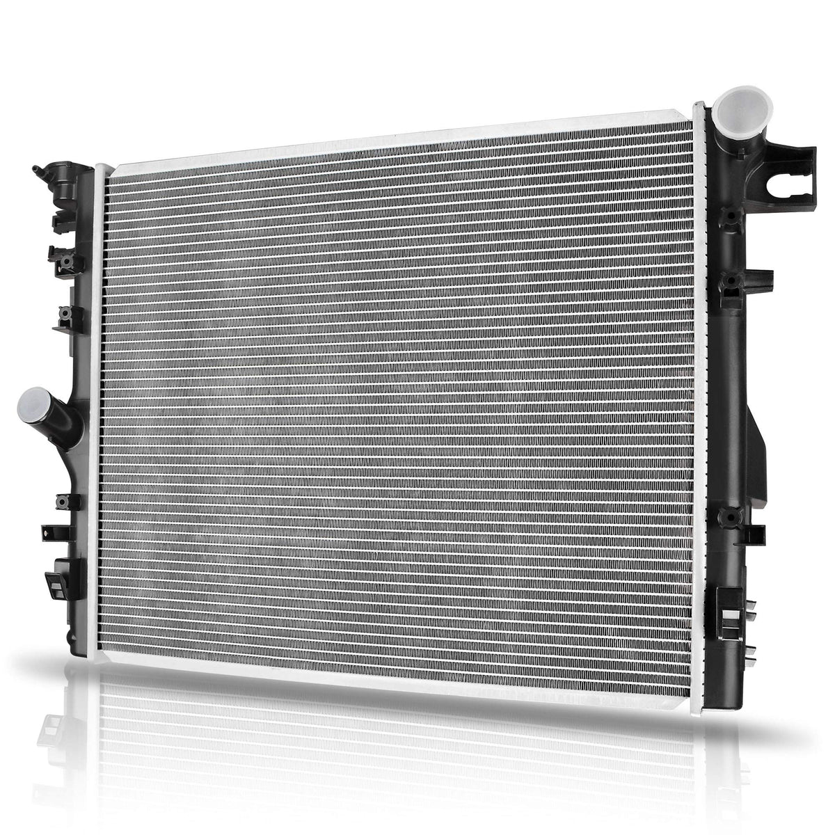 AUTOSAVER88 radiator front view showing mounting points and outlet ports for easy fit