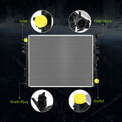 AUTOSAVER88 radiator installed in Ram engine bay showing direct-fit ease