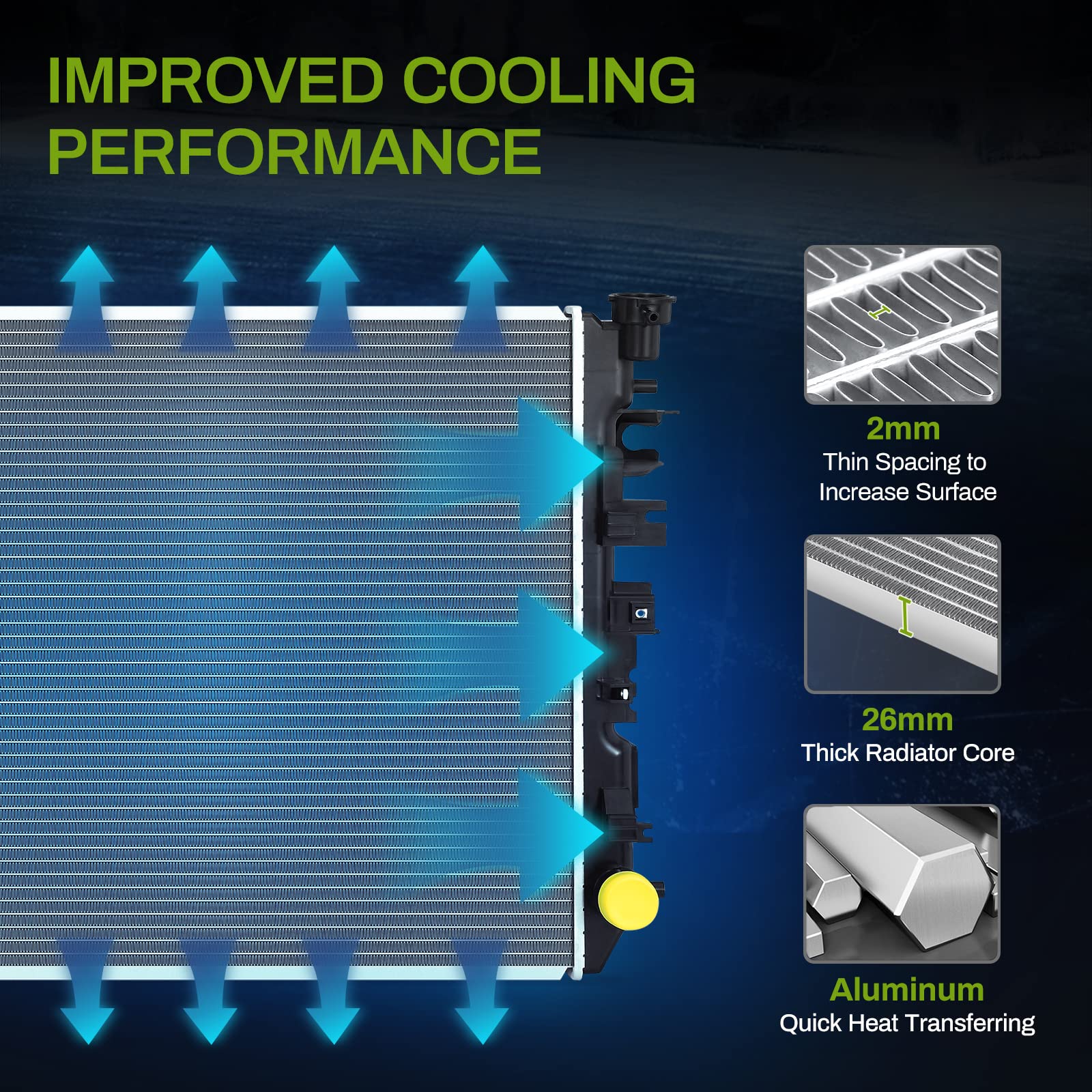 AUTOSAVER88 radiator next to ruler showing accurate size and installation scale