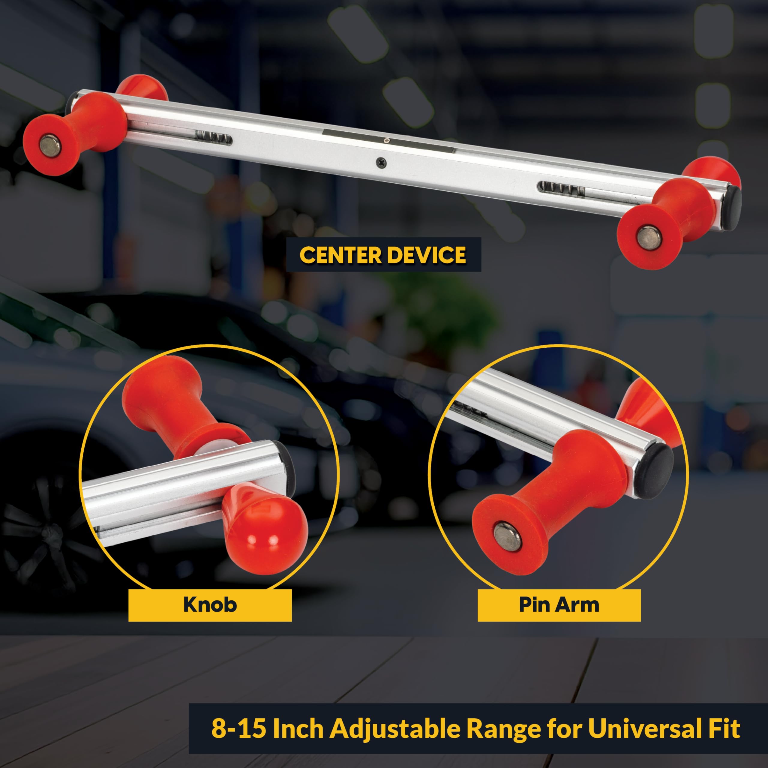 AutoSolo magnetic top holding a torpedo level for easy visible centering benefits