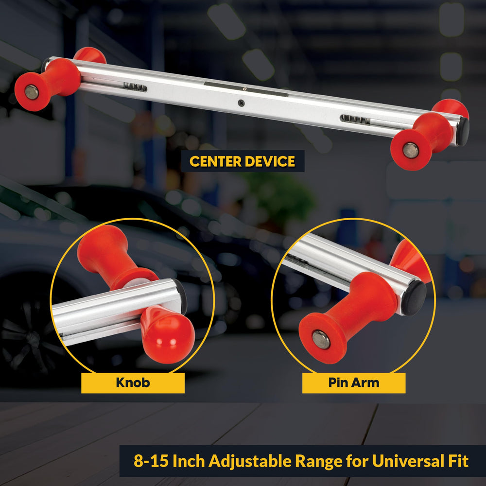 AutoSolo magnetic top holding a torpedo level for easy visible centering benefits